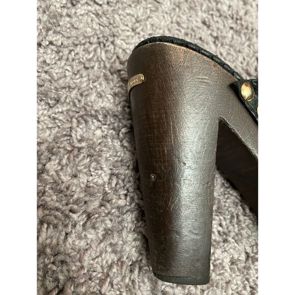 JIMMY CHOO Black Suede Studded Heeled Slide Ons Size 9 - Picture 13 of 16